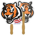 Digital Tiger Fast Fan w/ Wooden Handle & 2 Sides Imprinted (1 Day)